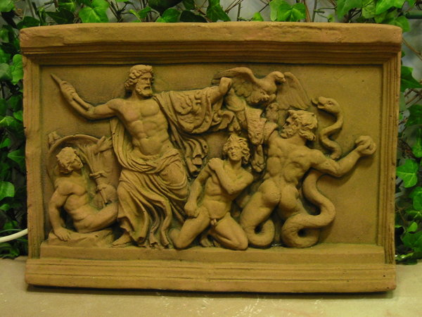 A 18 Zeus Platte Relief Wandbild