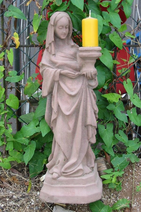 V 14 Hlg. Anna Skulptur mit Kerzenhalter